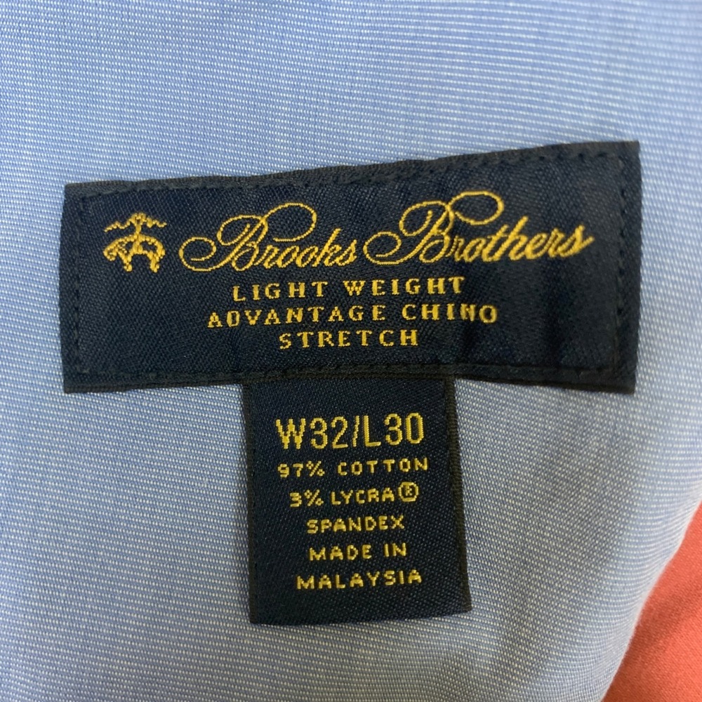 Brooks Brothers Advantage Chino Pants Mens 32x30 Salmon Pink Stretch Lightweight - Picture 2 of 10